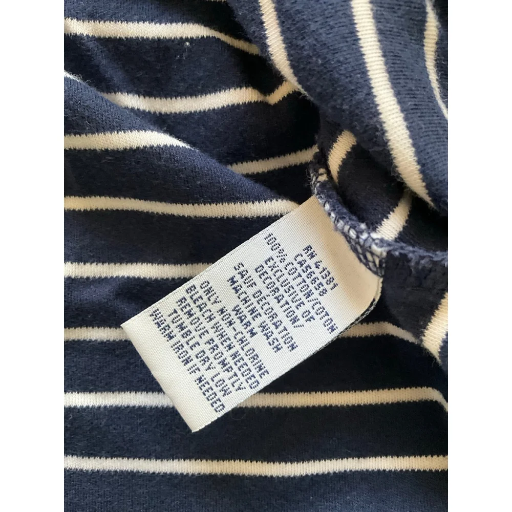 Polo Ralph Lauren navy blue and white striped short-sleeve polo shirt Large